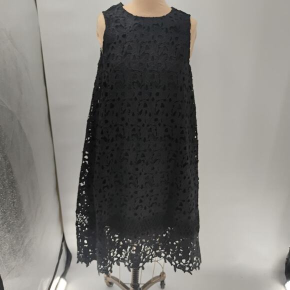 Ne Quittez Pas Montmartre Lace Swing Dress Black Sleeveless Women Size Medium - Picture 2 of 13